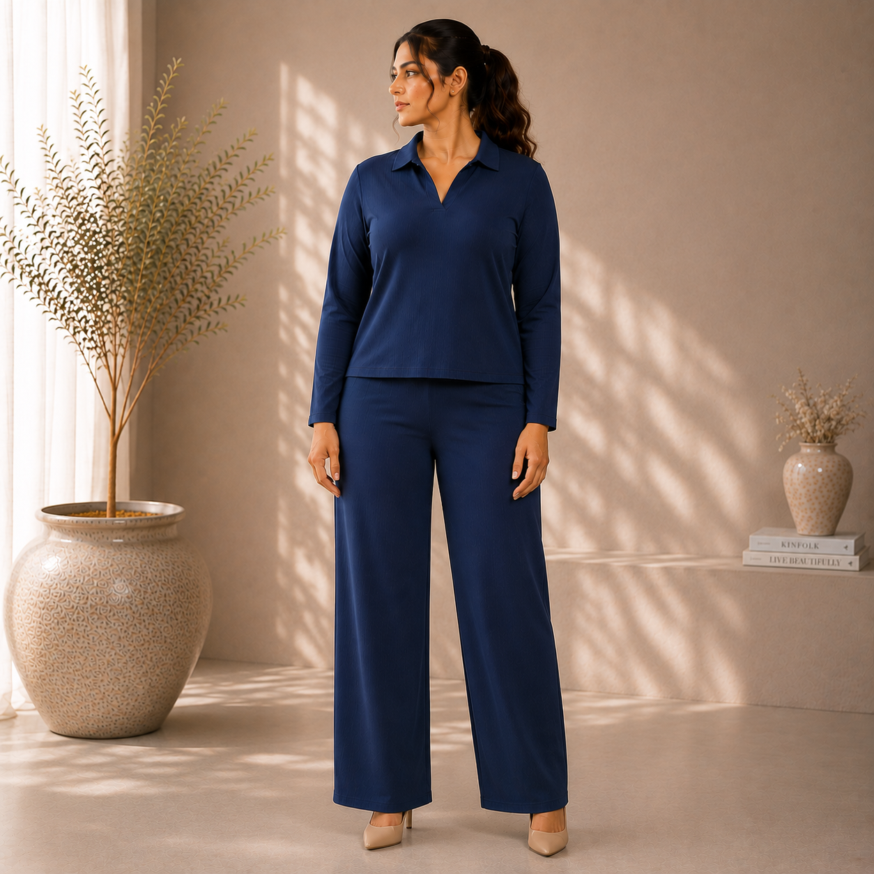 [XL] Ribbed Wide Leg Co Ord