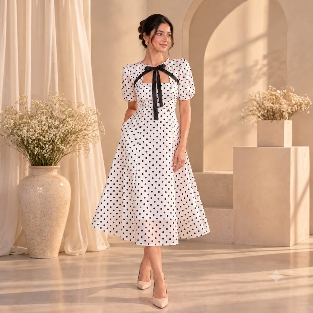 Deep Neck Tie Dress